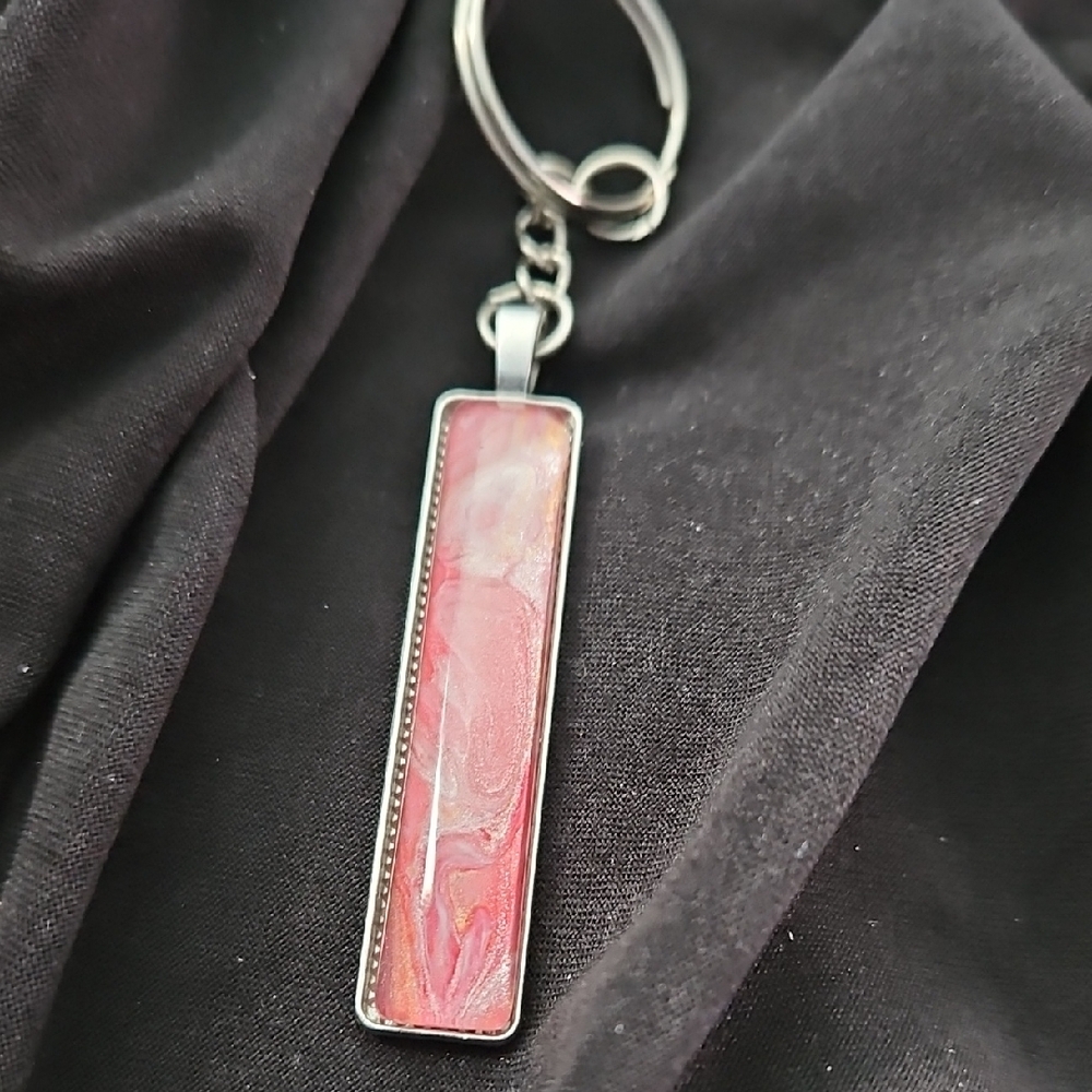 Elegant Pink Marble Keychain